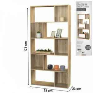 Bibliothèque EVORA effet bois Multi-Cases 5 Niveaux Etagère de Rangement Meuble Bureau achat vente en ligne à petit prix hapygood pas cher-555004