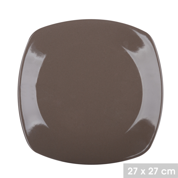 2 ASSIETTES CARRÉE TAUPE CHOCOLAT PLATES