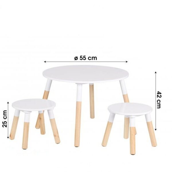 Table pour enfant avec 2 tabourets Dream