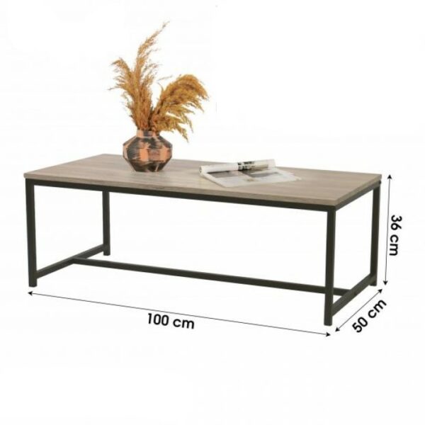 Table Basse Rectangulaire Style Industriel