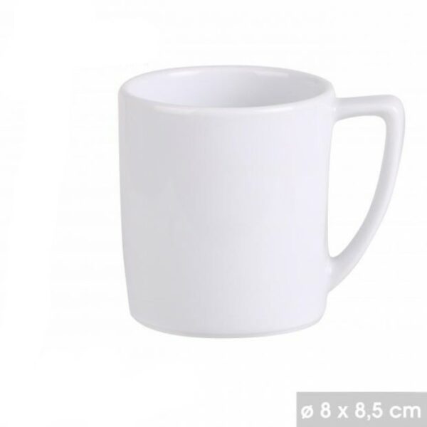 Tasses à Café Expresso Bistro Mug Cappuccino en Porcelaine Blanc 25 cl avec Anse sans Soucoupe