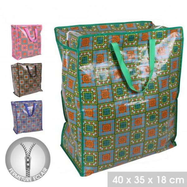 Sacs Shopping Multi-Usages Cabas de Marché 4 Couleurs Assorties Décoré MAYA