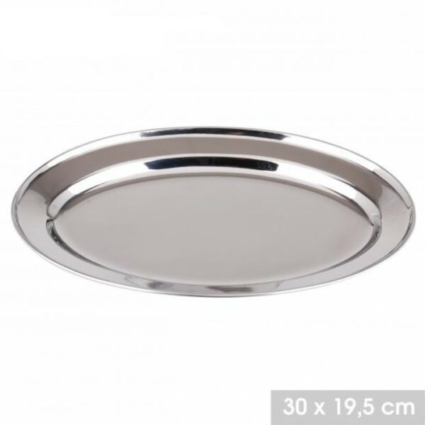 Plat de Service Oval 30 cm Plateau inox hapygood pas cher