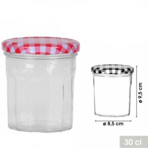 ocal de Conservation 300 ml en Verre Avec Couvercle Damier hapygood