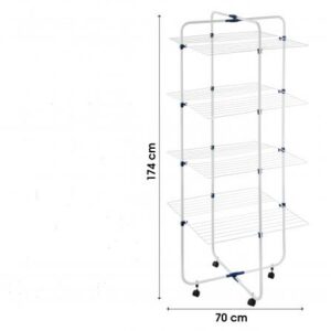Séchoir à Linge 40 mètres Tour 4 niveaux Tancarville Etendoir 4 étages avec roulettes hapygood à petit prix