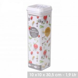 Boite de Conservation Hermétique Alimentaire Plastique 1,9 Litres - 10 x 10 x 30,5 cm