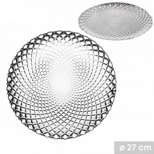 Assiette de Table Plat Déjeuner Rond en Verre Transparent