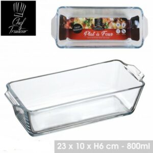 Moule à Cake à Gâteaux ,Gratin ,Pain en Verre Borosilicate Epais lot de 2 Verrine Forme Rectangulaire Avec Anse Style Pyrex hapygood à petit prix