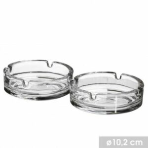 Cendrier en Verre Transparent (lot de 2) pour Fumeur Cigares, Cigarettes Portable pour la Maison et la Restauration