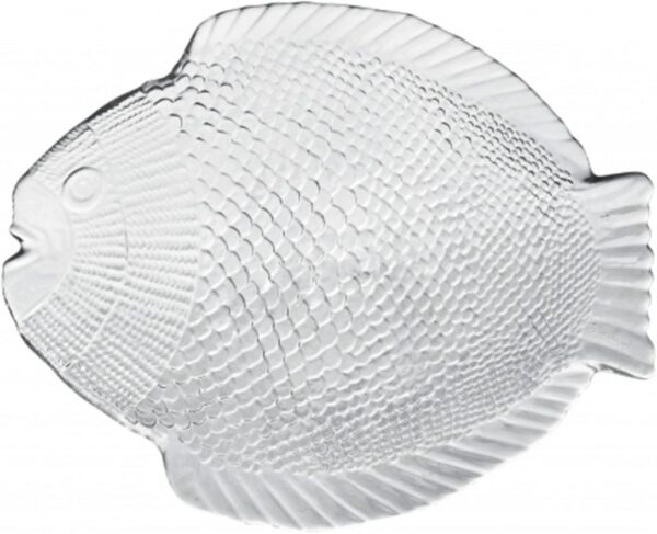 Assiette Service à Poisson en Verre Transparent Hapyggod pas cher