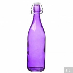 Bouteille mauve violet Vintage Rétro Vide Avec Bouchon Mécanique 1 litre Hapygood pas cher