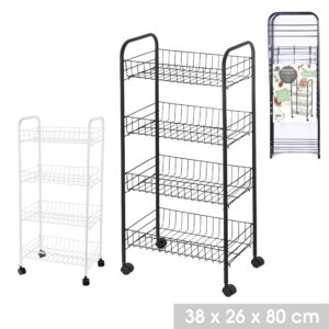 Resserre de Cuisine en Métal multi-usages à Roulettes avec 4 Paniers Meuble Desserte 4 niveaux Chariot à légumes hapygood