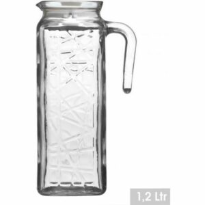 Grand Pichet LINE Porte Frigo 1,2 L Avec bouchon et Couvercle Amovible Grille Antichute Glaçon Carafe Transparent hapygood pas cher