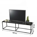 Meuble TV design en métal Madison - L. 140 x H. 40 cm - Noir HAPYGOOD