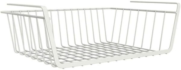 Panier Rangement sous Tablette, Panier Suspendu Métal Inoxydable Boite Rangement, Organisateur Panier Suspendu pour Cuisine, Bureau, Garde-Manger, Salle de bain hapygood