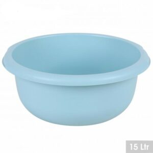 Bassine Ronde 15 litres Turquoise Cuvette en Plastique Solide Bac de Lavage Empilable Dia.40 cm Hapygood pas cher à petit prix