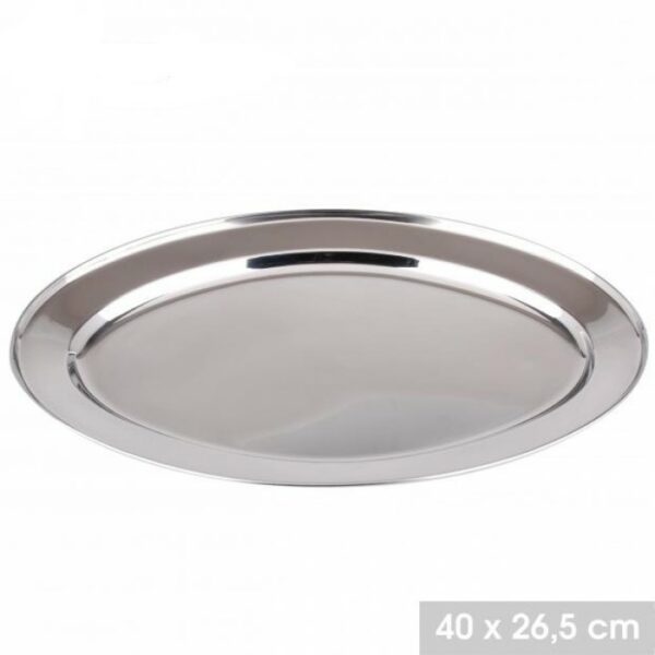 Plateau de Service Fruits de Mer Oval Inox 40 cm hapygood pas cher à petit prix