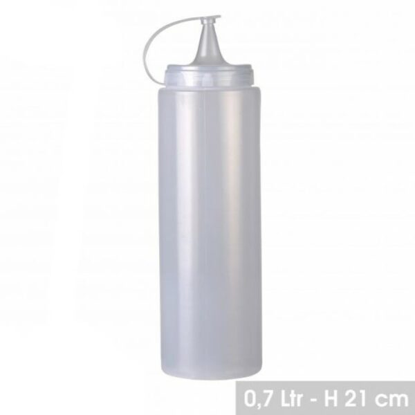 2 Bouteilles à Sauce Vide Plastique Sans BPA Transparent 700 ml   hapygood pas cher