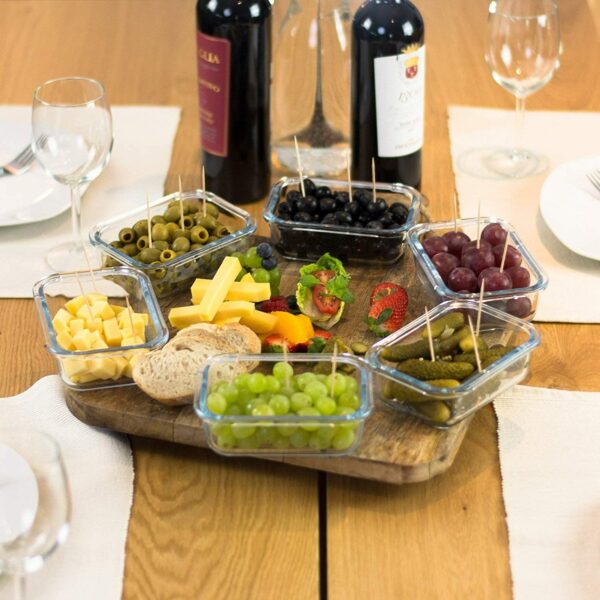 6 Boites Hermétique Alimentaire Rectangulaire en Verre Avec Couvercle 370 ml – 15 x 10 x H.6 cm achat vente en ligne hapygood