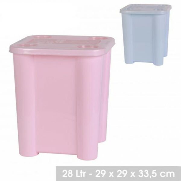 2 Bac de Rangement Empilable 28 Litres Plastique Avec couvercle Coffre Pour Chambre Enfant 1 Bleu 1 Rose – 29 x 29 x 33,5 cm hapygood pas cher