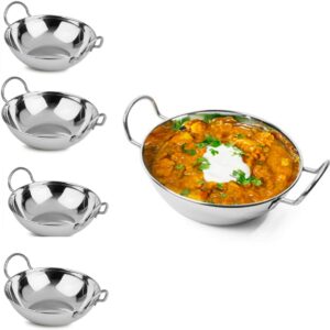 Plat Balti Inox Pour Sauce Avec Poignée Restauration Indien hapygood à petit prix