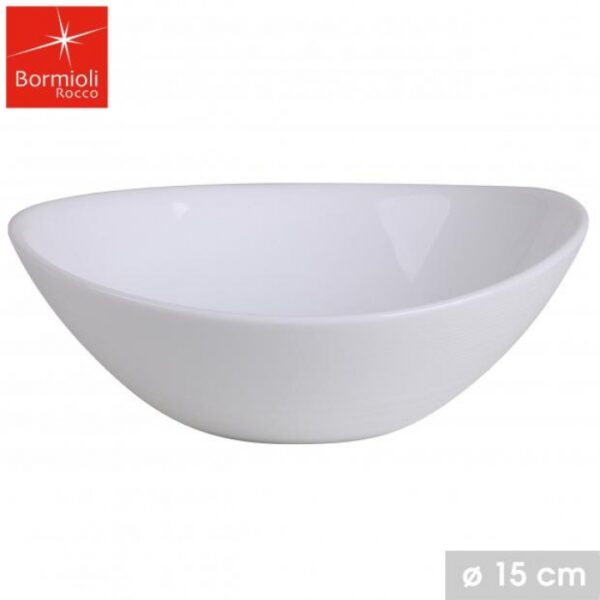 Coupelle Ovale en Verre Trempé Blanc ( lot de 6) Coupe à Glace Sunday Entrées Desserts ROBUSTE – L.15 x l.14,5 x H.5 cm