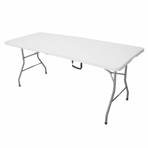 TABLE JARDIN PLIABLE BLANCHE EN PE-HD 180 X 70 X 74 cm – 180 x 70 x 74 cm