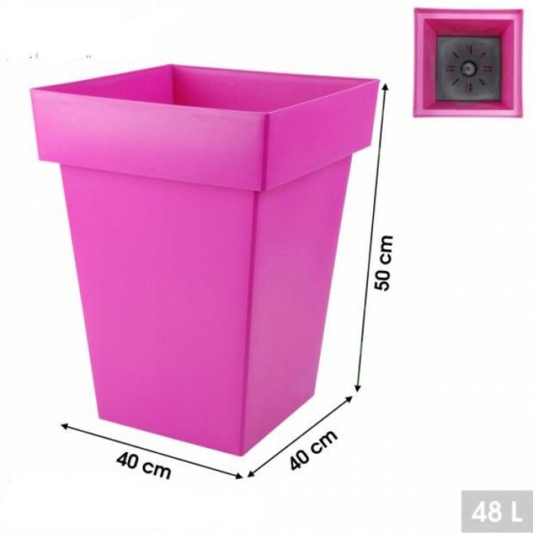 Bac à Fleurs XXL FUSCHIA 48 Litres Avec Récupérateur D'eau