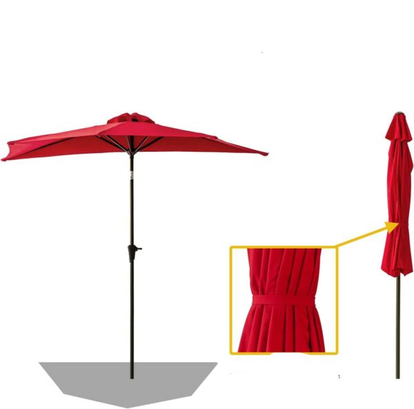 Demi Parasol Mural Extérieur Jardin Terrasse ATHENA Rouge