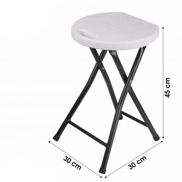 Tabouret Pliant en Résine Repliable Réception Buffet - Dia.30 x H.45 cm