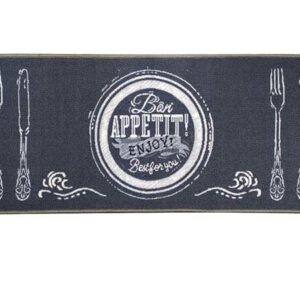 Tapis Devant Evier Noir Antidérapant Lavable Paillasson Tapis de Sol Cuisine -120 x 50 cm