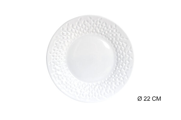 6 Assiettes à Désert Plate NORDIC Blanche 22 cm