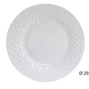 6 Assiettes Blanche Plate NORDIC 28 cm