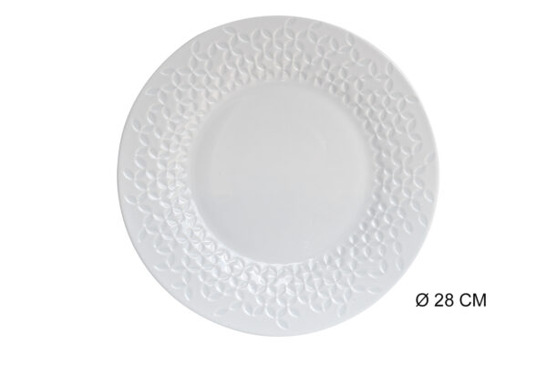 6 Assiettes Blanche Plate NORDIC 28 cm