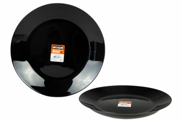 6 Assiettes Plate 25 cm Zelie Noir Opale