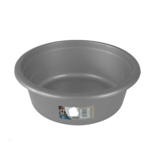 Bassine Ronde 5 litres Cuvette en Plastique Solide Gris Argent