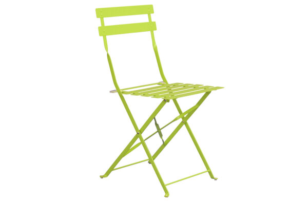 Lot De 2 Chaises De Jardin Pliante Acier Vert Anis 41x46x80 cm