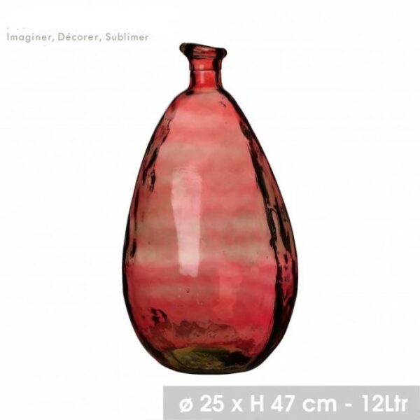 Vase Décoratif 12 Litres en Verre Recyclé RUBIS Ø 25 x H.47 cm