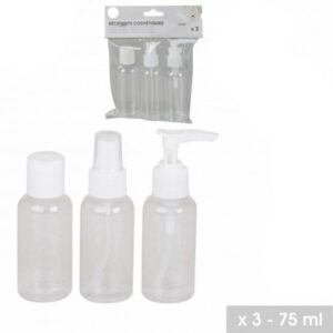 BOUTEILLES ET VAPORISATEUR DE VOYAGE RECIPIENT PLASTIQUE VIDE 6 PCS