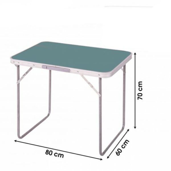 Table de Camping Petit Modèle D’appoint en Métal Pour Pique Nique Jardin Extérieur 80 x 60 x H.70 cm