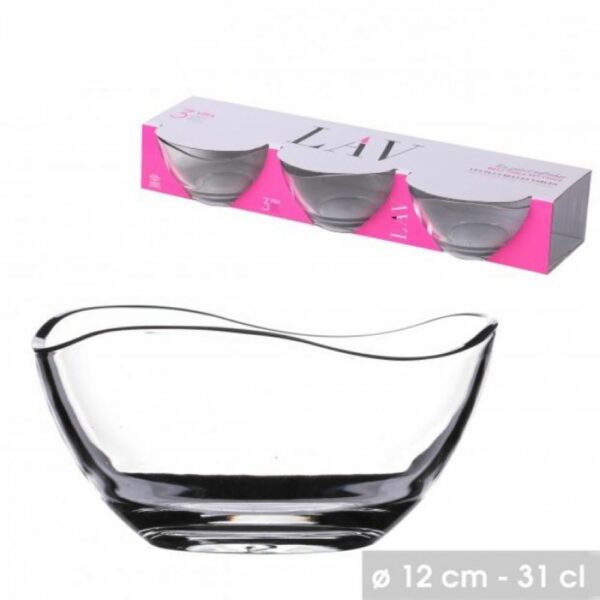 Coupelle en Verre Transparent 31 cl ( lot de 3 ) Coupe à Glace Sundae pour Entrées Desserts SOLIDE Dia.12 x H.6,5 cm