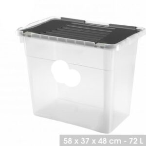 Box de Rangement Boite Compact 72 Litres avec Couvercle