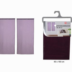 Voilage Fenêtre Rideau Violet Prune Prêt à Poser Salon Chambre à Coucher Aspect Lin 60 x 160 cm