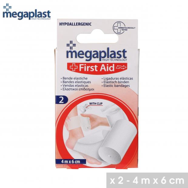 Bande Elastique “FIRST AID” Avec Clip Bandage 4 Mètres x 6 cm