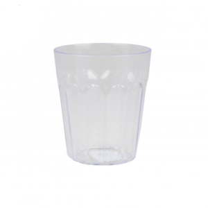 2 Timbales à Jus Gobelet à Boissons Verre à Eau Réutilisable Transparent Samba Gobelet à Eau en Plastique 250 ml -Dia.7,5 x H. 8,8 cm