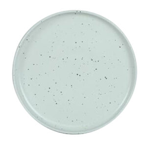 Assiette Grès Blanche Plate Ronde Mouchetée Dia. 27 cm