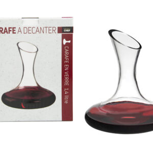 Carafe à Vin à Décanter en Verre 1,4 Litre Transparent Avec Bec Verseur Biseauté 