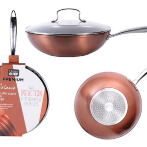 Sauteuse en cuivre avec Fond en Aluminium Antiadhérent Tous feux dont Induction D.28 cm