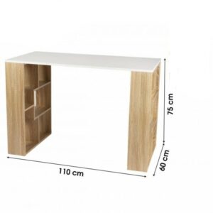 Bureau NOVA en Bois Avec Structure 10 Niches Style Scandinave Avec Plateau Blanc