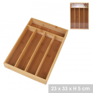 RANGE COUVERTS EN BAMBOU 5 COMPARTIMENTS 23X33XH.5CM